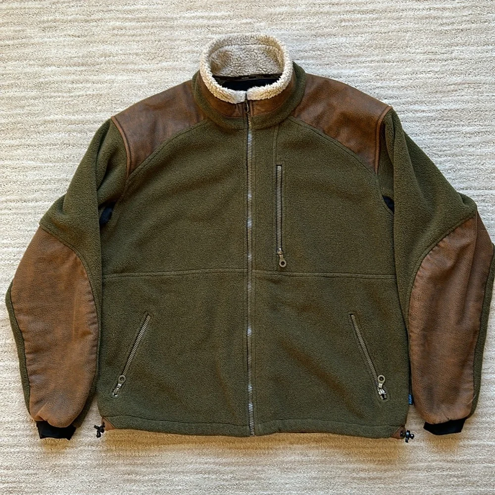 Kuhl Men’s ALPENWURX™ Fleece Full Zip Jacket Green Brown Size XL